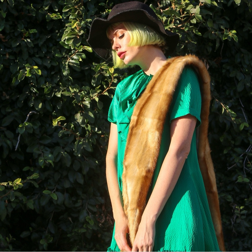 Elegant Tan Faux Fur Scarf